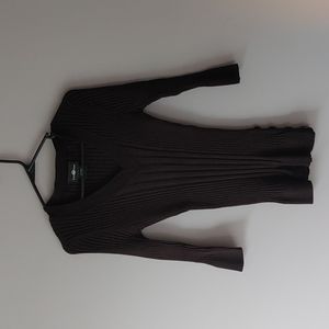 It's Our Time Large Brown 3/4 sleeve stretchy sweater